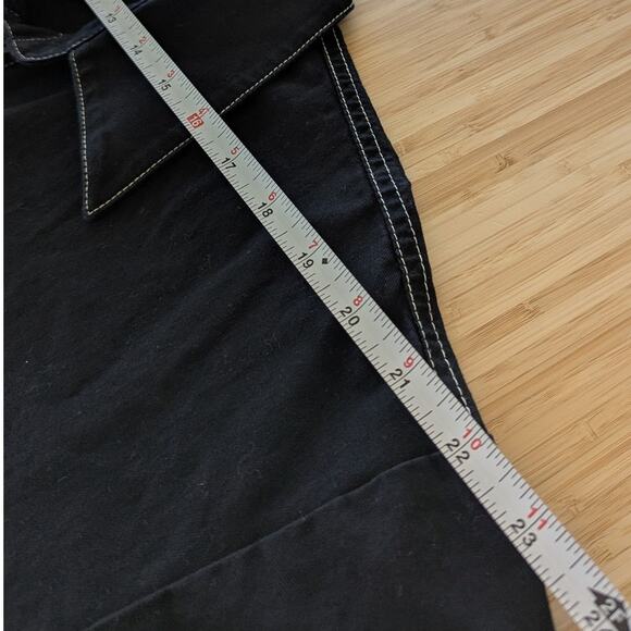 & Other Stories Black Cotton/Linen Topstitched Utility Shirt Mini Dress, size 10 - Picture 6 of 10